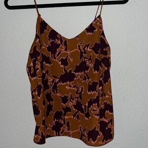 Nine West Brown and Black Animal Print Camisole with adjustable straps.
Sz PL